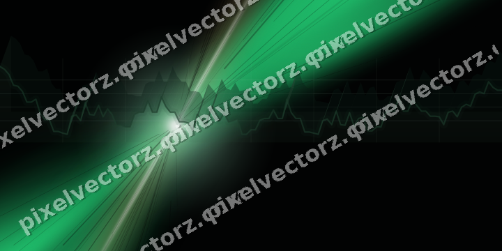 Glowing neon chart background in green and orange