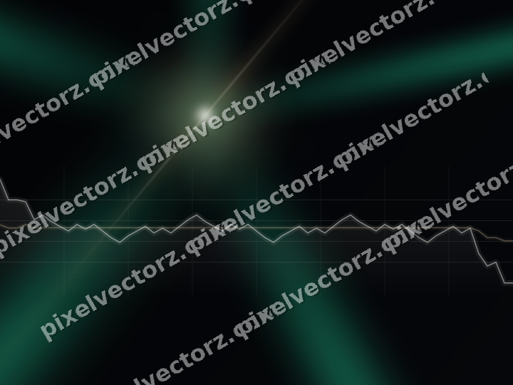 Glowing neon chart background in amber and green
