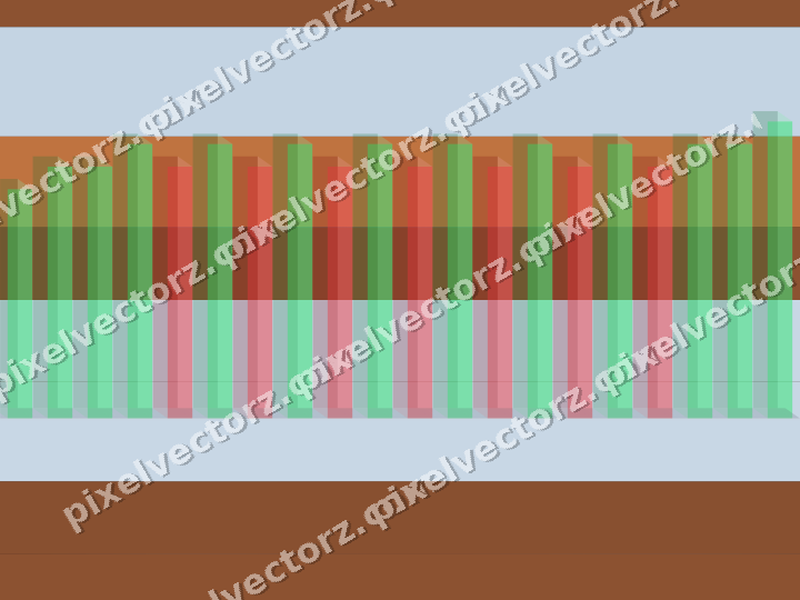 Glowing neon chart background in blue and orange
