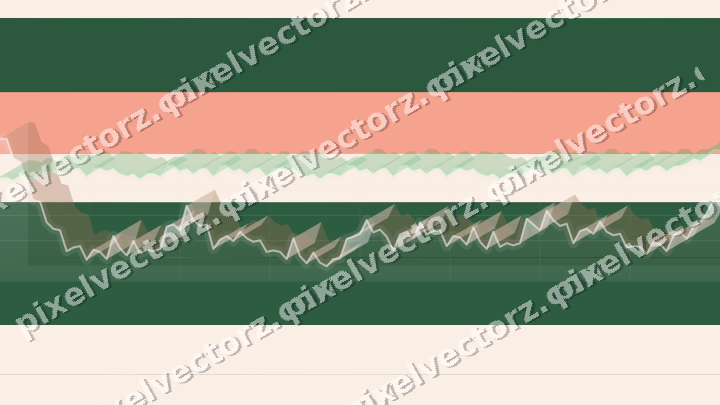 Glowing neon chart background in green and red
