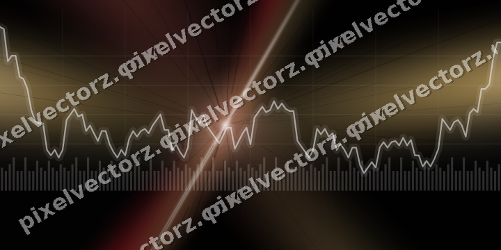 Glowing neon chart background in red and amber