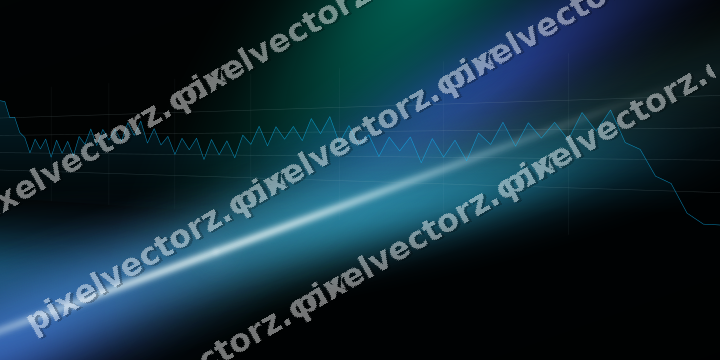 Glowing neon chart background in cyan and teal