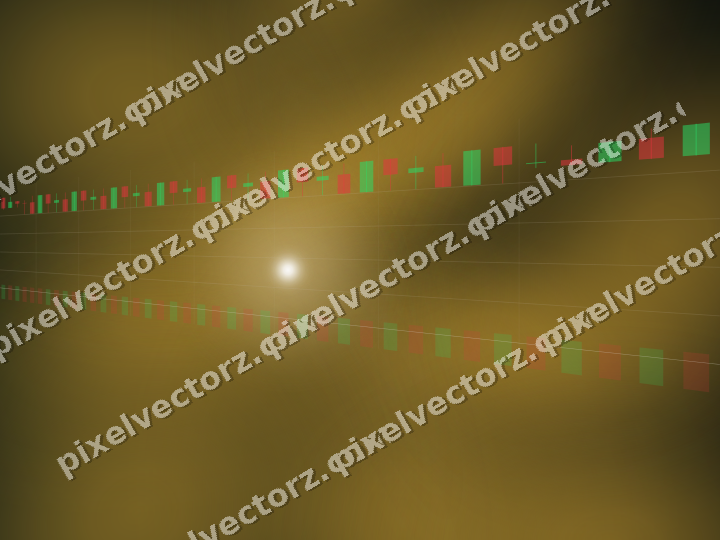 Glowing neon chart background in amber and green