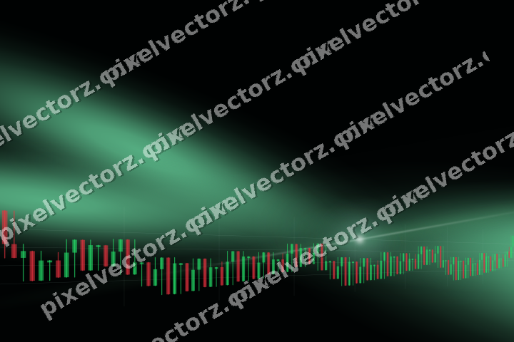 Glowing neon chart background in green and teal