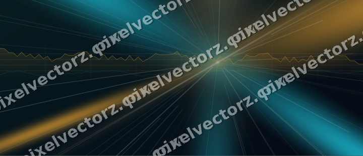 Glowing neon chart background in amber and teal