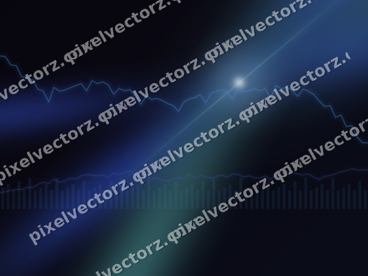 Glowing neon chart background in blue and cyan