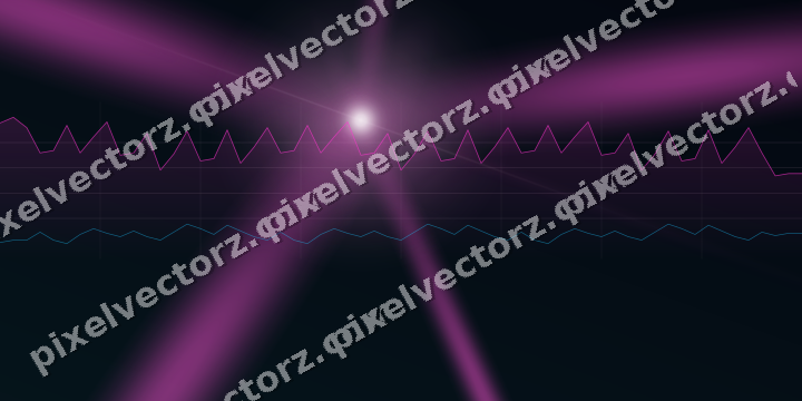 Glowing neon chart background in magenta and purple