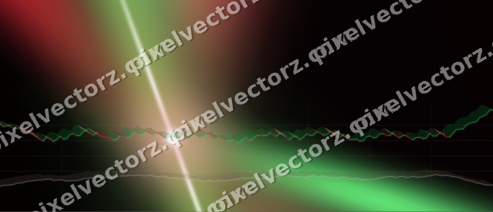 Glowing neon chart background in red and green