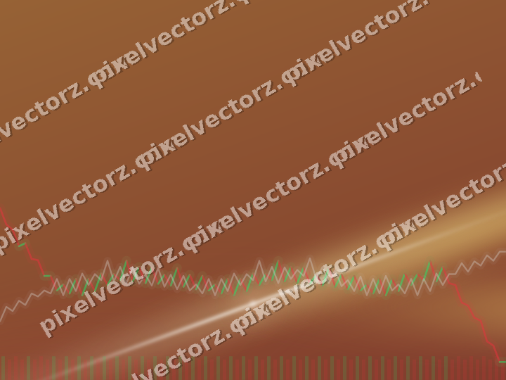Glowing neon chart background in orange and amber