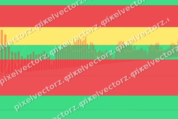 Glowing neon chart background in red and orange