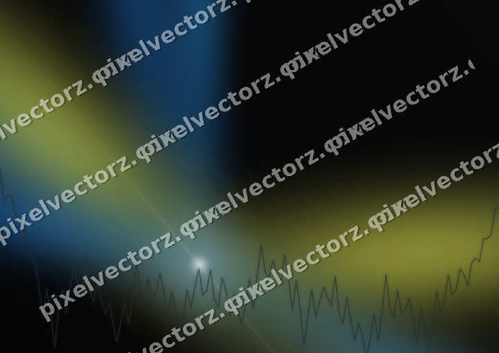 Glowing neon chart background in blue and yellow