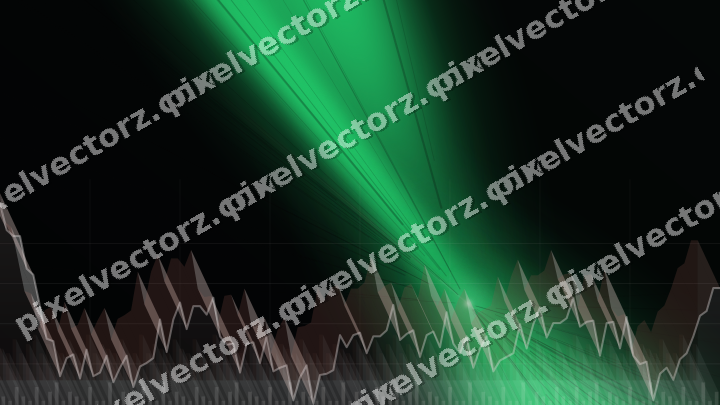 Glowing neon chart background in green and red