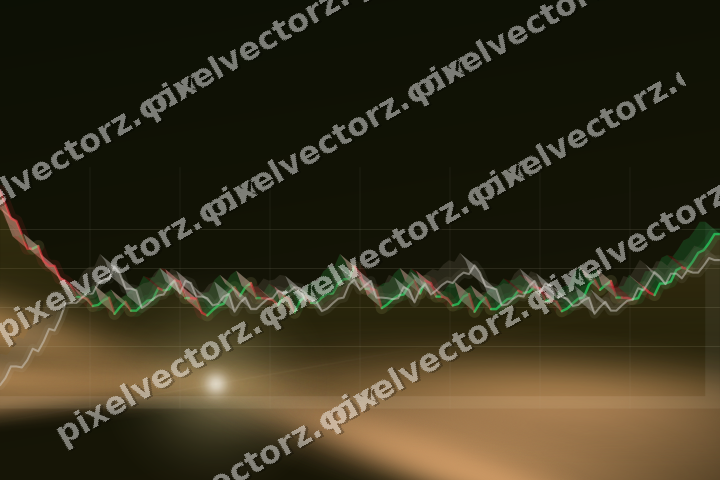 Glowing neon chart background in amber and orange