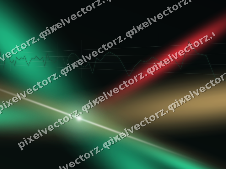 Glowing neon chart background in green and red