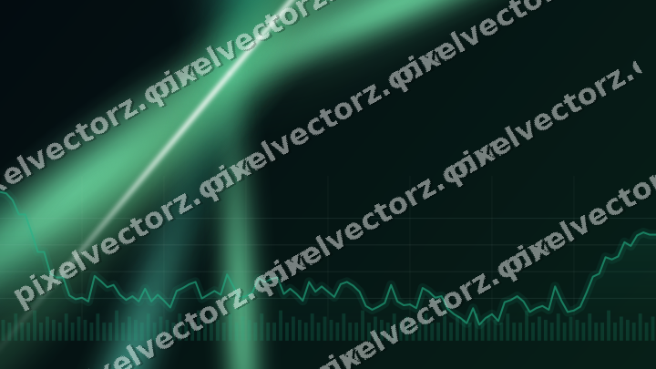 Glowing neon chart background in green and teal