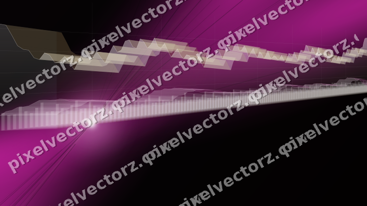 Glowing neon chart background in magenta and amber