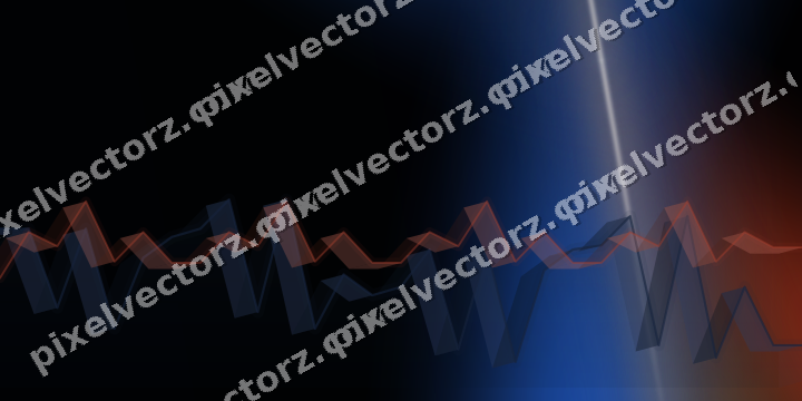 Glowing neon chart background in blue and red
