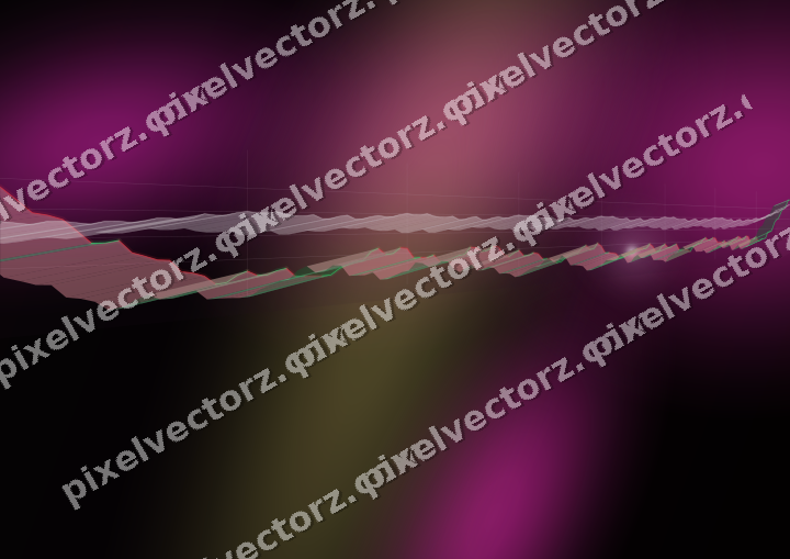 Glowing neon chart background in magenta and lime