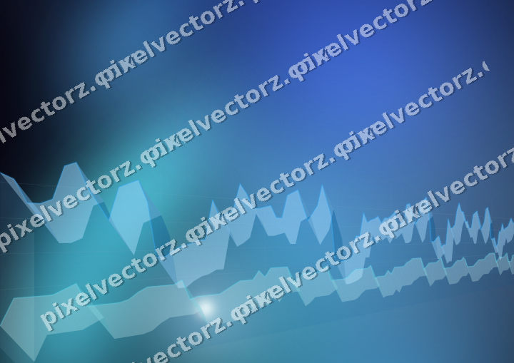 Glowing neon chart background in cyan and blue