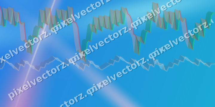 Glowing neon chart background in pink and cyan