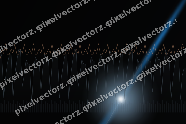Glowing neon chart background in blue and orange