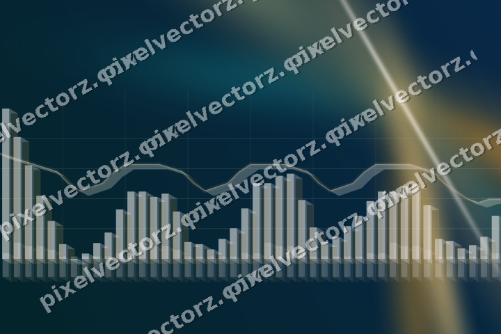Glowing neon chart background in amber and dark teal