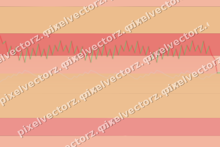 Glowing neon chart background in red and orange