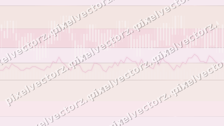 Glowing neon chart background in pink and red