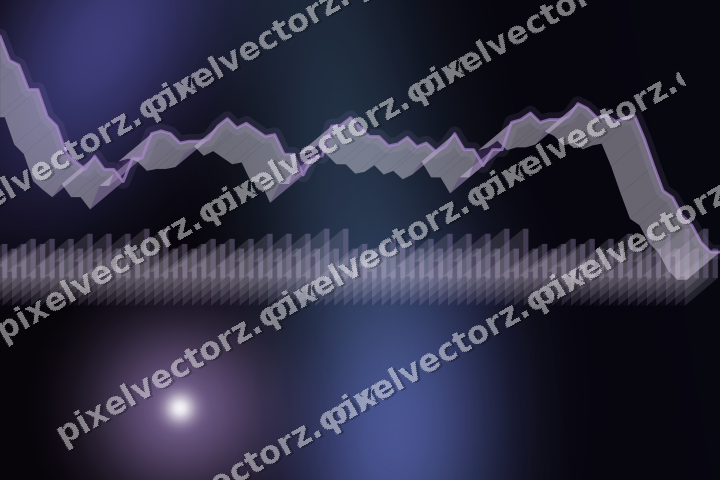Glowing neon chart background in purple and blue
