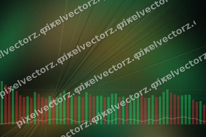 Glowing neon chart background in amber and green