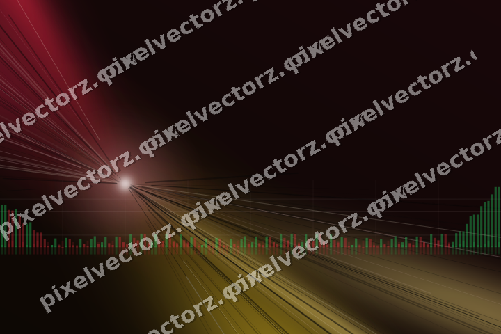 Glowing neon chart background in pink and red