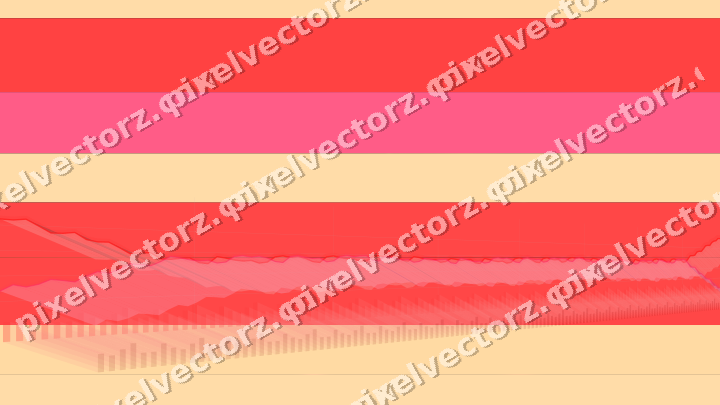 Glowing neon chart background in red and orange