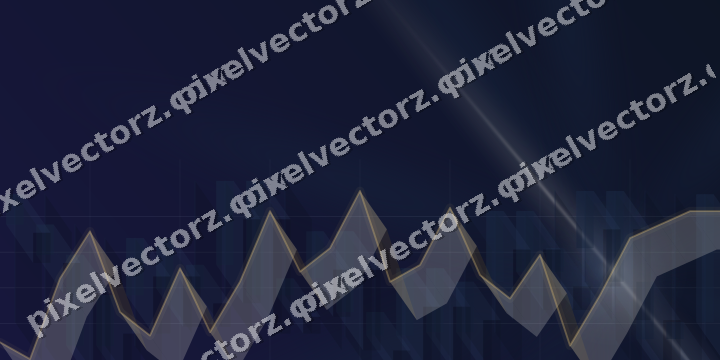 Glowing neon chart background in dark blue and amber