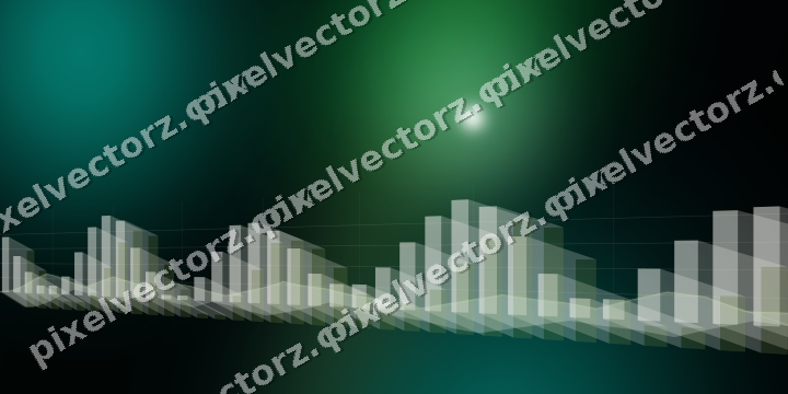 Glowing neon chart background in green and lime