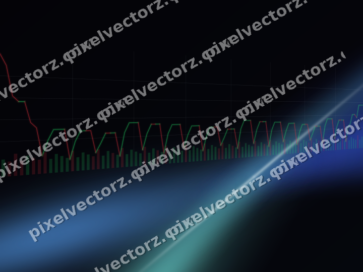 Glowing neon chart background in blue and cyan