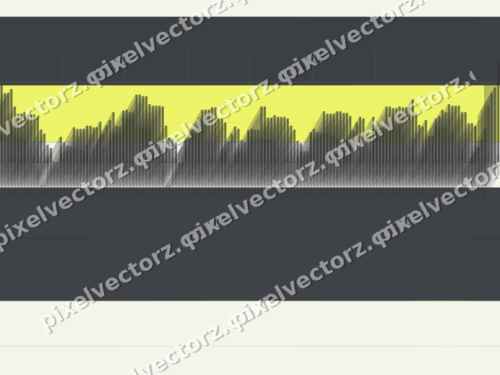 Glowing neon chart background in blue and yellow