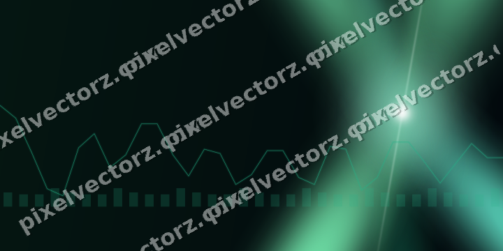 Glowing neon chart background in green and teal