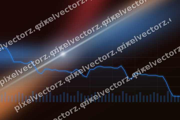 Glowing neon chart background in blue and red