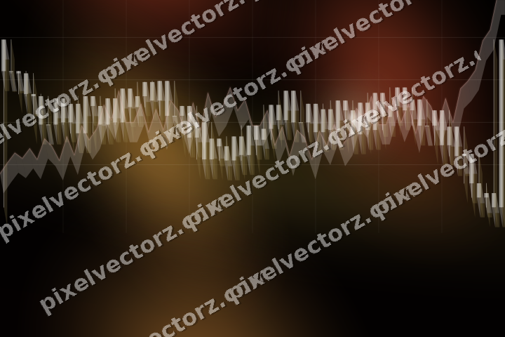 Glowing neon chart background in orange and amber