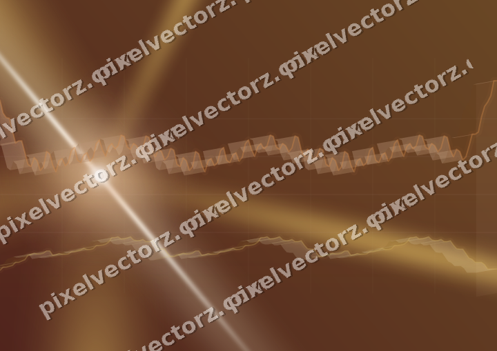 Glowing neon chart background in orange and amber