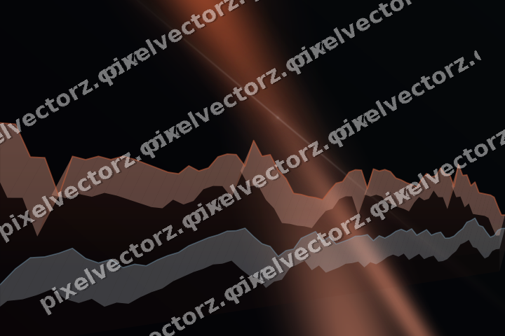 Glowing neon chart background in orange and cyan