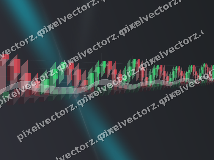 Glowing neon chart background in teal and pale cyan