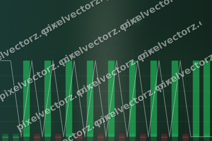 Glowing neon chart background in dark green and orange