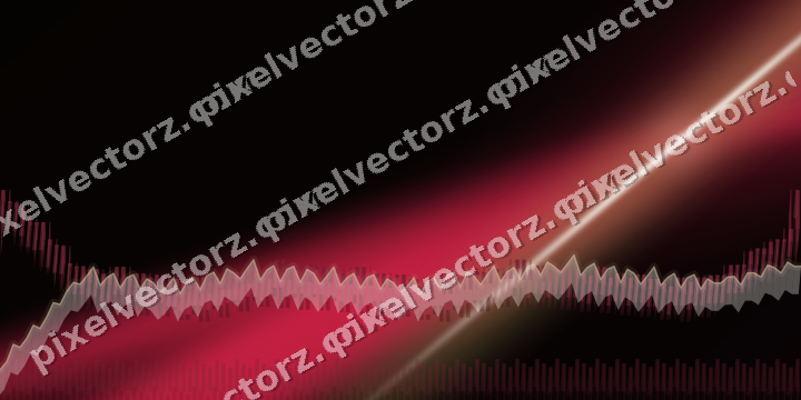 Glowing neon chart background in pink and red
