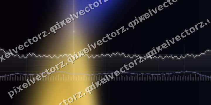 Glowing neon chart background in blue and amber