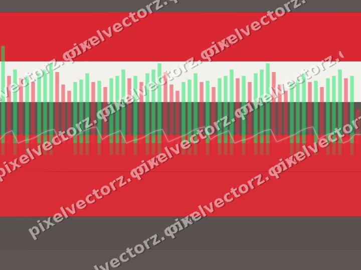 Glowing neon chart background in red and amber
