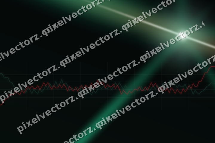 Glowing neon chart background in green and red