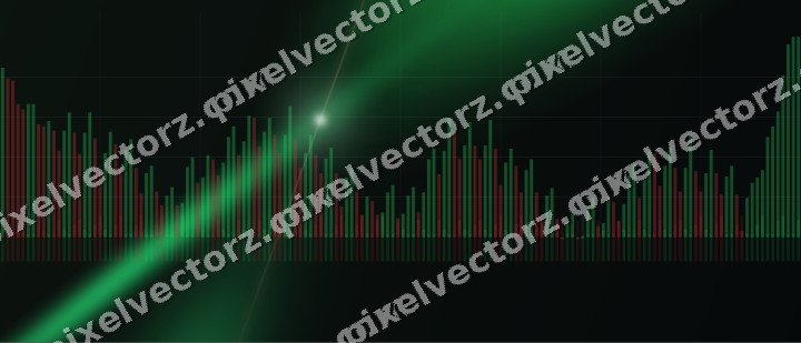 Glowing neon chart background in green and red