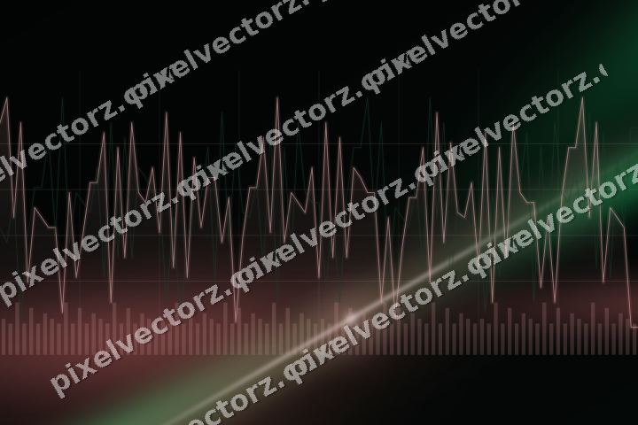 Glowing neon chart background in red and green
