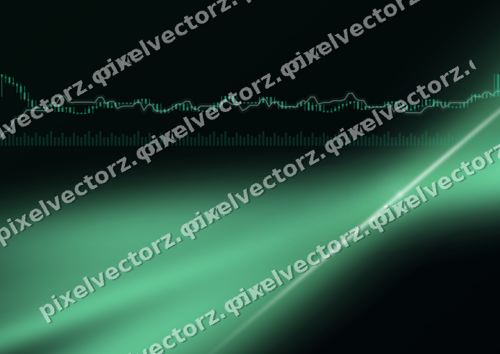 Glowing neon chart background in green and teal